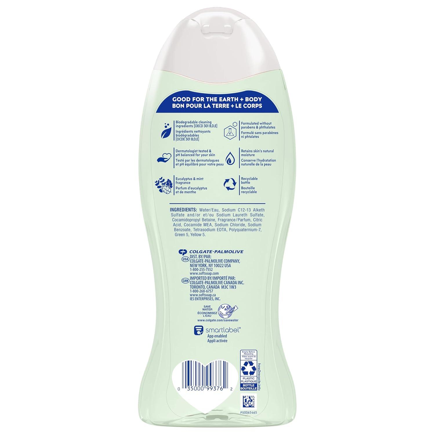 imageSoftsoap Softsoap moisturizing body wash shea and almond oil 20 fluid ounce 4 pack 20 OunceEucalyptus Mint