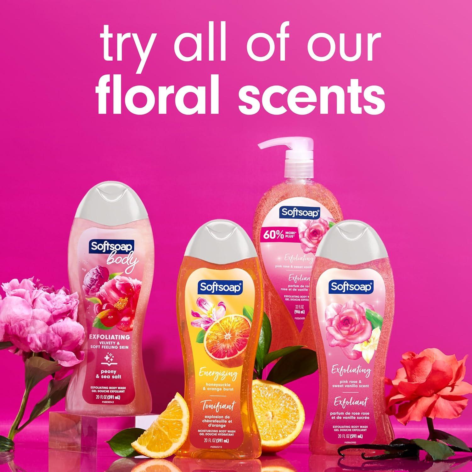 imageSoftsoap Softsoap moisturizing body wash shea and almond oil 20 fluid ounce 4 pack 20 OunceSweet Honeysuckle Orange