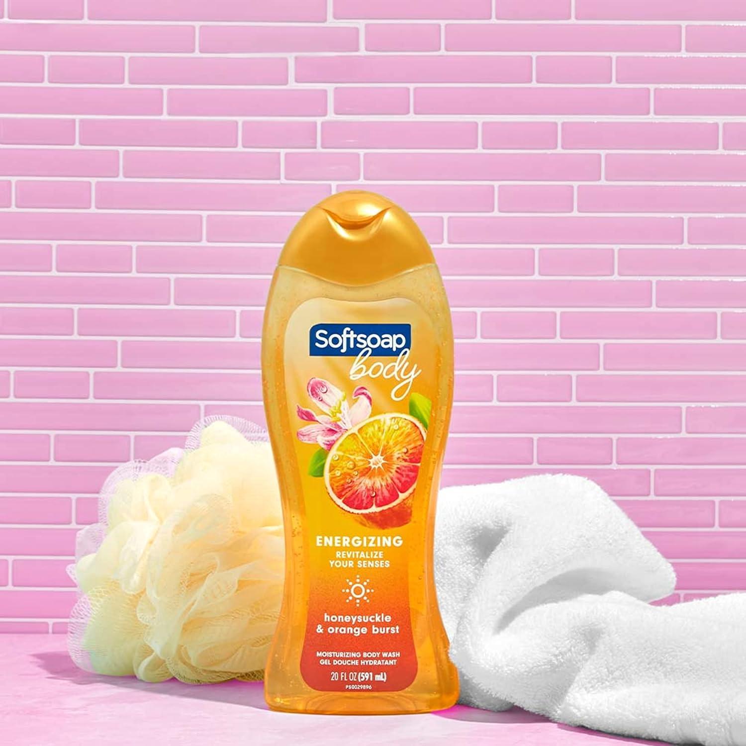 imageSoftsoap Softsoap moisturizing body wash shea and almond oil 20 fluid ounce 4 pack 20 OunceSweet Honeysuckle Orange