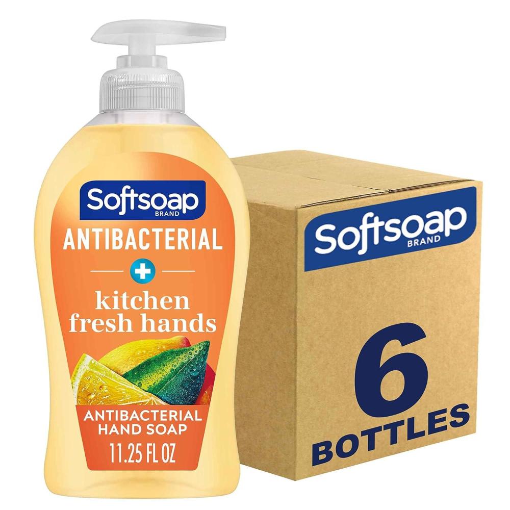 imageSoftsoap Antibacterial Liquid Hand Soap White Tea ampamp Berry Scent Hand Soap 1125 Ounce 6 PackKitchen Fresh