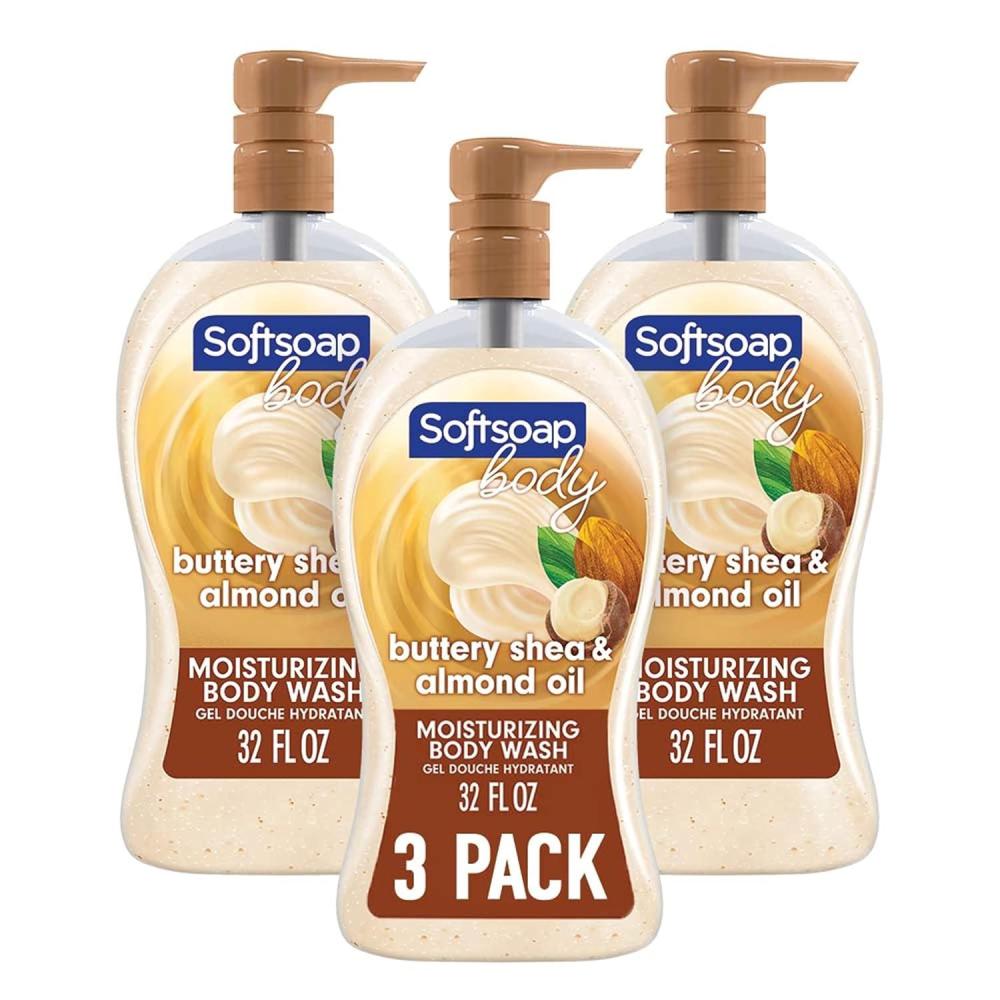imageSoftsoap Body Wash Pump Buttery Shea ampamp Almond Oil Body Wash Moisturizing Body Wash 32 Ounce 3 PackShea  Almond