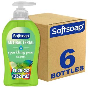 Softsoap Antibacterial Liquid Hand Soap, Gentle Clean, Sparkling Pear Scent Hand Soap, 11.25 Ounce, 6 Pack(Sparkling Pear)