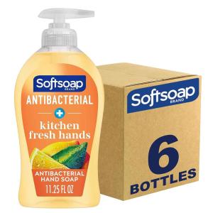Softsoap Antibacterial Liquid Hand Soap, White Tea & Berry Scent Hand Soap, 11.25 Ounce, 6 Pack(Kitchen Fresh)