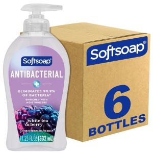Softsoap Antibacterial Liquid Hand Soap, White Tea & Berry Scent Hand Soap, 11.25 Ounce, 6 Pack(White Tea & Berry)