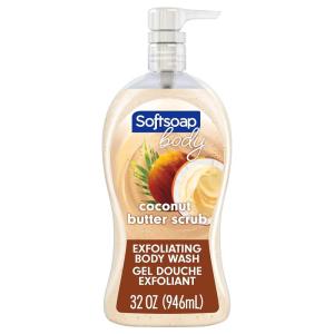Softsoap Body Wash Pump, Buttery Shea & Almond Oil Body Wash, Moisturizing Body Wash, 32 Ounce, 3 Pack(Coconut Scrub)