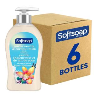 Softsoap Warm Vanilla & Coconut Milk Scent Liquid Hand Soap, Moisturizing Liquid Hand Soap, 11.25 Ounce, 6 Pack(Warm Vanilla & Coconut Milk)