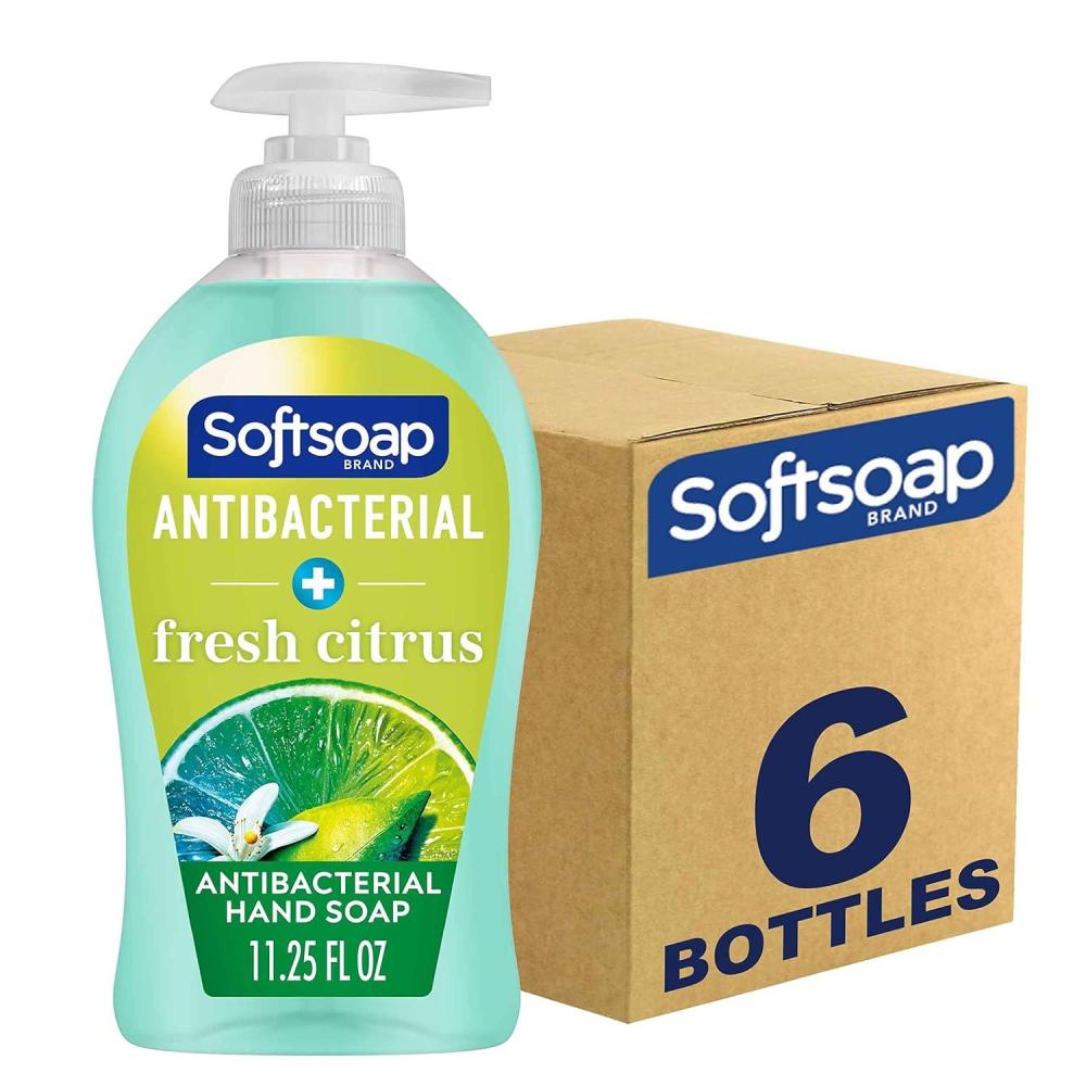 imageSoftsoap Antibacterial Liquid Hand Soap Fresh Citrus Scent Hand Soap 1125 Ounce 6 Pack1125 Fl Oz Pack of 6
