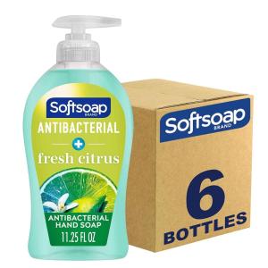 Softsoap Antibacterial Liquid Hand Soap, Fresh Citrus Scent Hand Soap, 11.25 Ounce, 6 Pack(11.25 Fl Oz (Pack of 6))