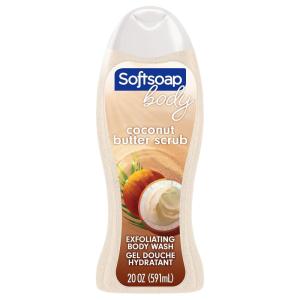 Softsoap Body Wash Exfoliating Scrub, Coconut Butter Scent, 20 oz Bottle(Coconut Butter)