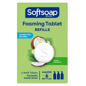 Softsoap Hand Soap Tablets, Foaming Hand Soap Refill Tablets, Lemon Fizz, 6 Tablets(Fresh Coconut)