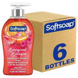 Softsoap Renewed Liquid Hand Soap, Paraben Free, pH Balanced, Plum and Jasmine Scent, 11.25 fl oz Pump Bottle, 6 pack(Energized)