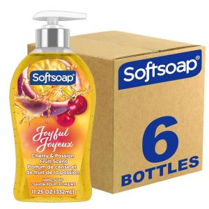 Softsoap Renewed Liquid Hand Soap, Paraben Free, pH Balanced, Plum and Jasmine Scent, 11.25 fl oz Pump Bottle, 6 pack(Joyful)