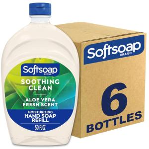 Softsoap – US05264A SOFTSOAP Liquid Hand Soap Refill, Soothing Aloe Vera, 50 Ounce Bottle, Bathroom Soap, Bulk Soap, Moisturizing Hand Soap, Premium Scented Hand Soap (Pack of 6) Packaging May Vary(White)
