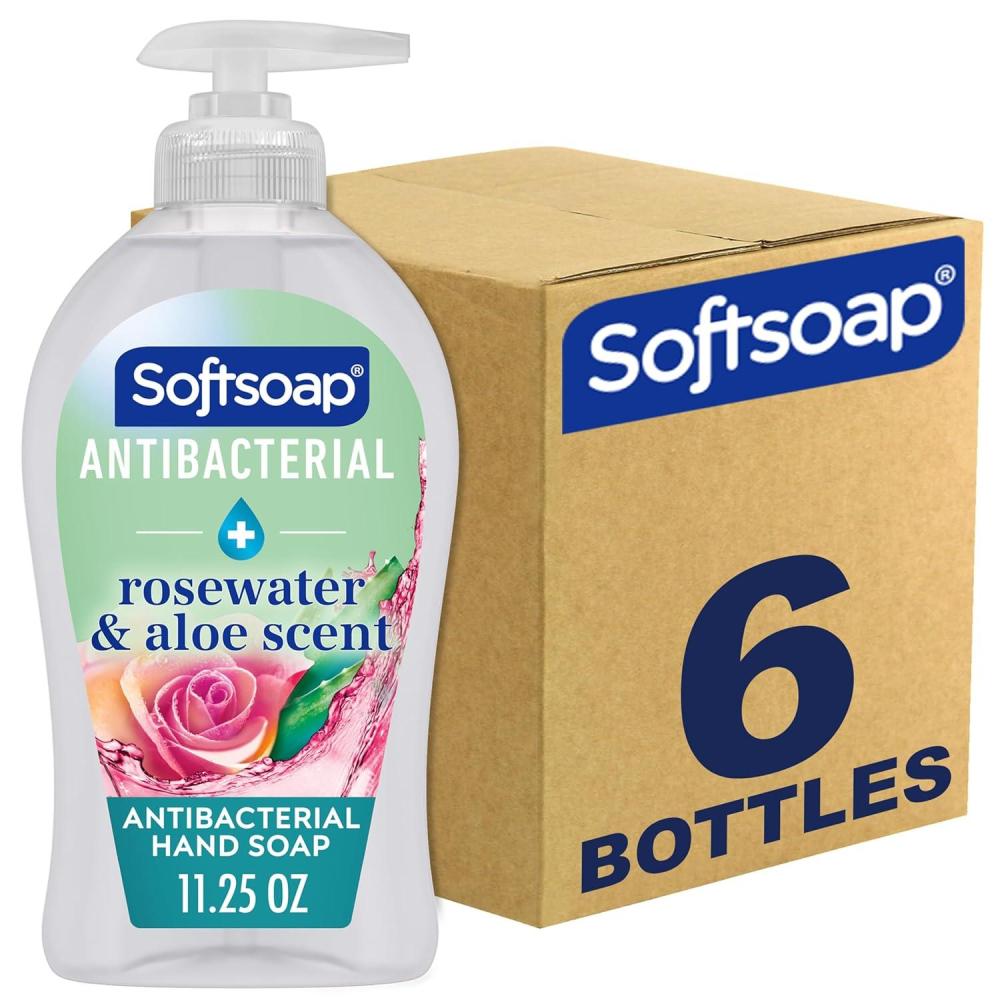 imageSoftsoap Antibacterial Liquid Hand Soap Sensitive Rosewater and Aloe scent Hand Soap 1125 Fl Oz Pack of 61125 Fl Oz Pack of 6