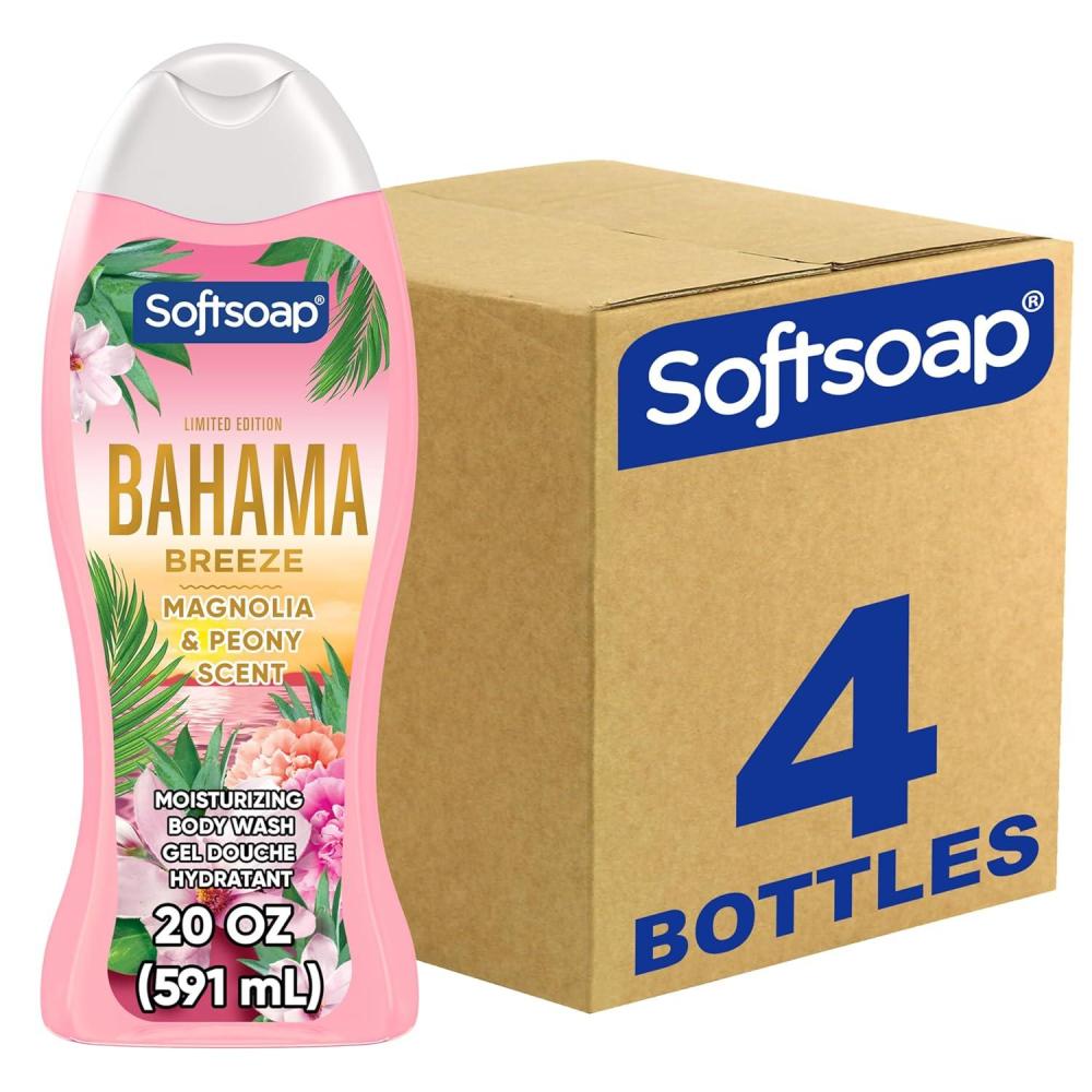 imageSoftsoap Moisturizing Body Wash Hawaiian Luau Jasmine and Vanilla Scent 20 oz Bottle 4 PackBahama Breeze